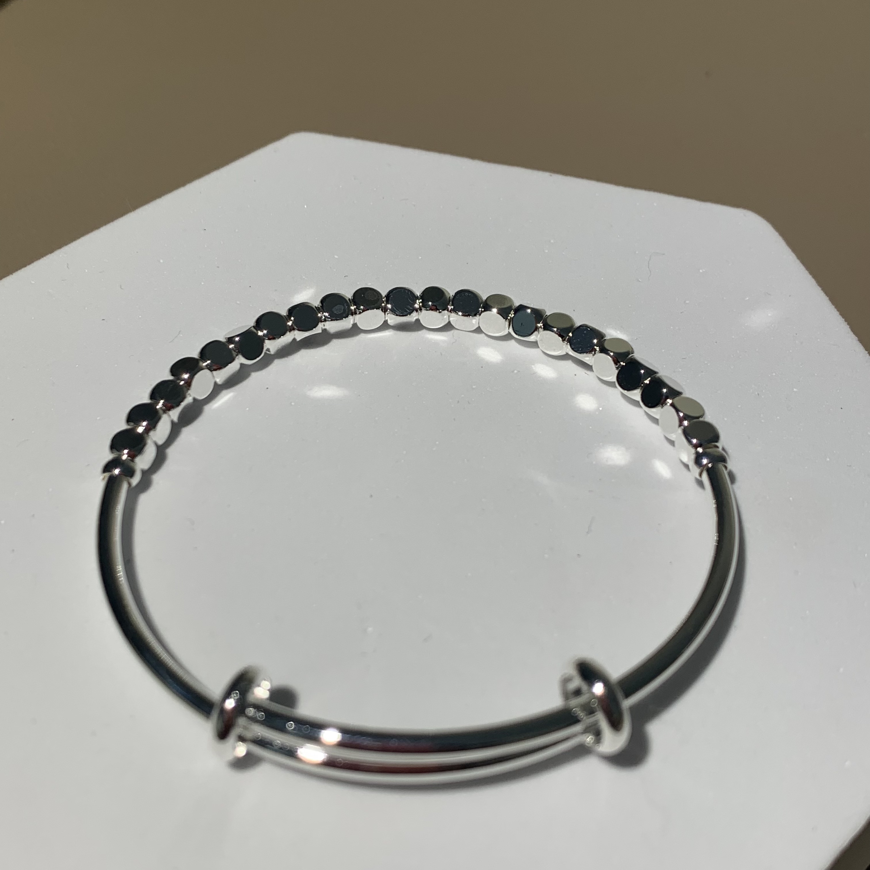 钨合金手镯 803碎银几两推拉手镯简约时尚