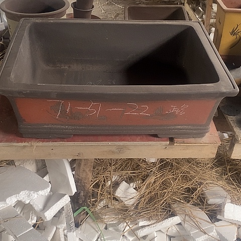 红陶中国宜兴紫砂花盆，