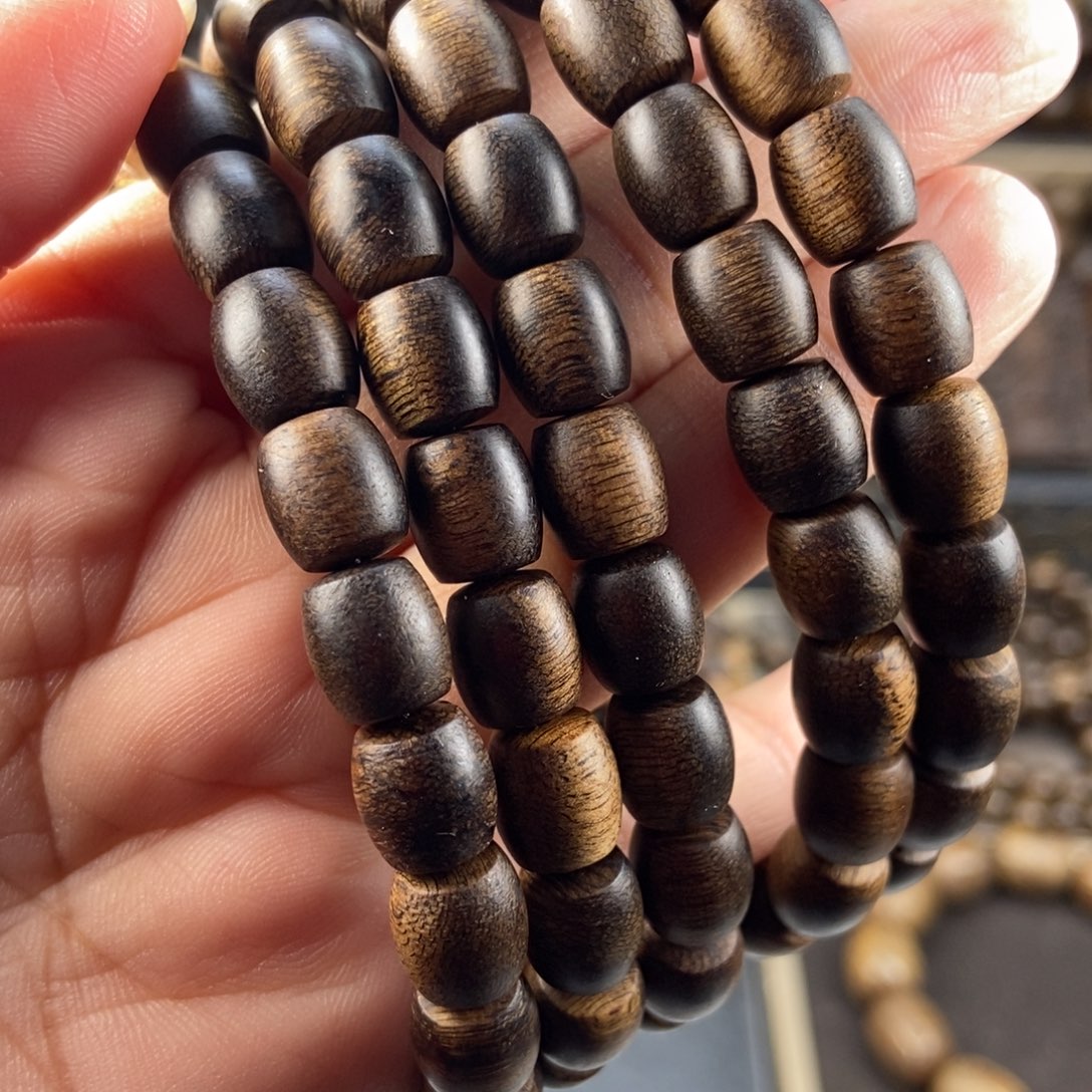 沉香手串河**伙越南芽庄留疤白棋楠