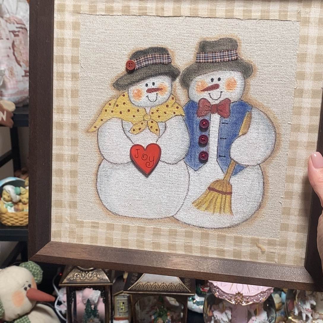 塑料雪人手作木质画