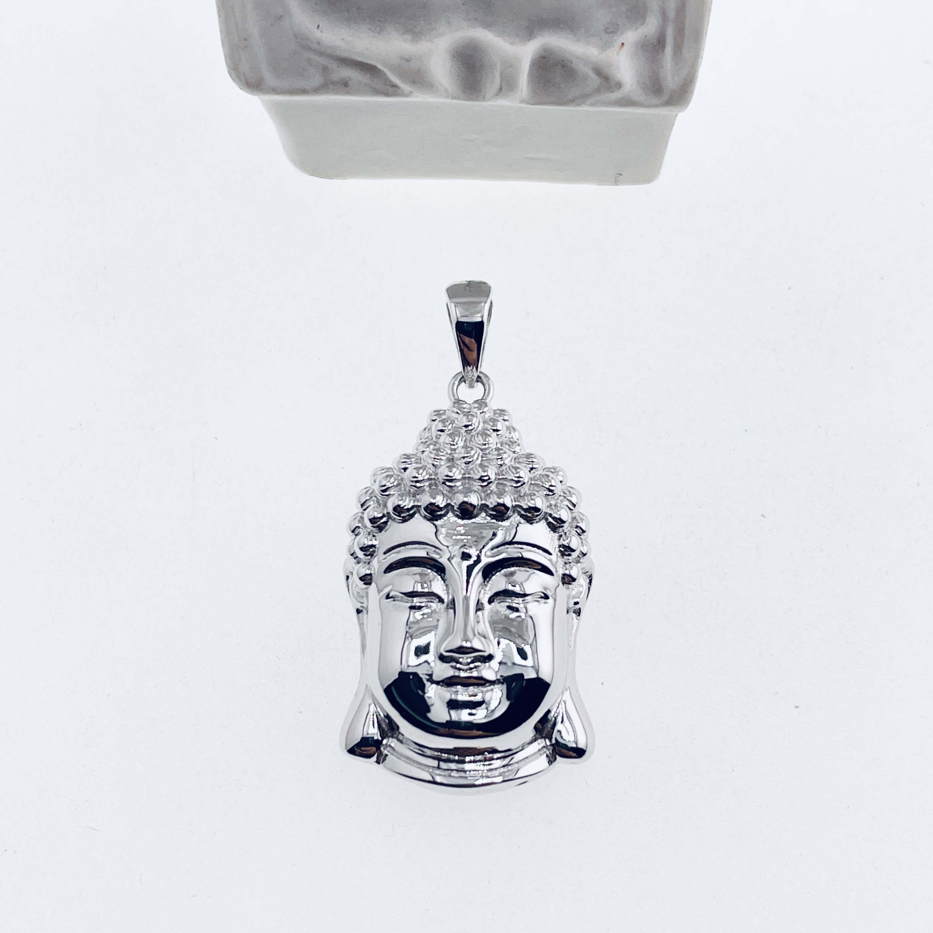 铂金Pt950镜面款佛头吊坠4克多铂金吊坠女