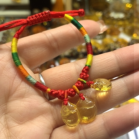 琥珀手链未镶嵌鱼手链