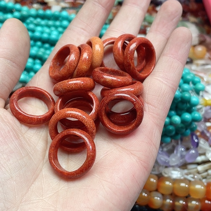 玛瑙/玉髓珠宝半成品未镶嵌一个16-17mm三姑娘跑环