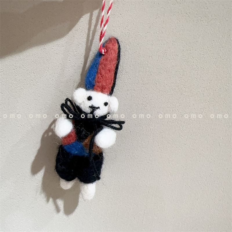 现。发~韩国ins 小丑老鼠 公仔钥匙扣包包挂饰礼物手工羊毛毡礼物