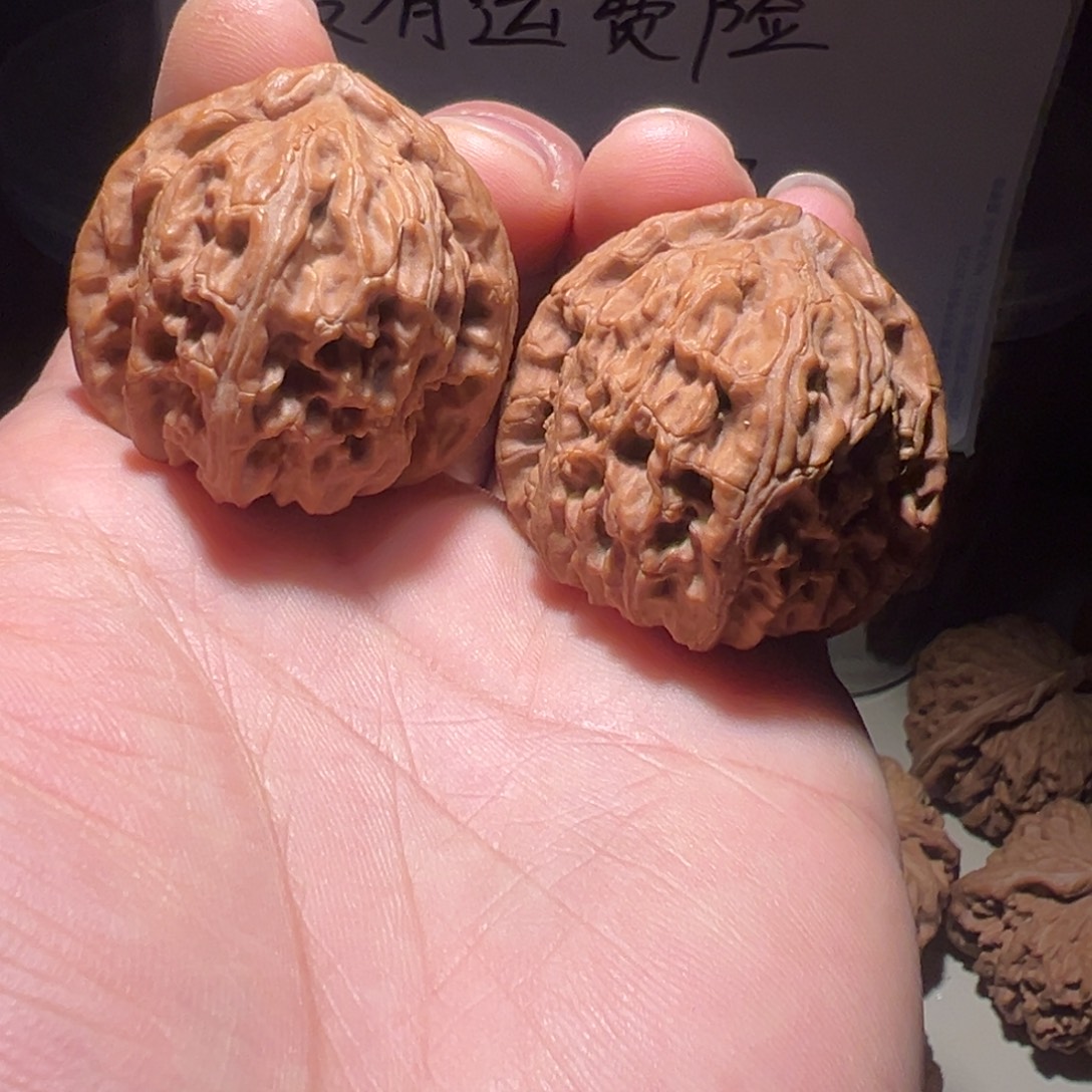 把件文玩核桃38尺全品三角白