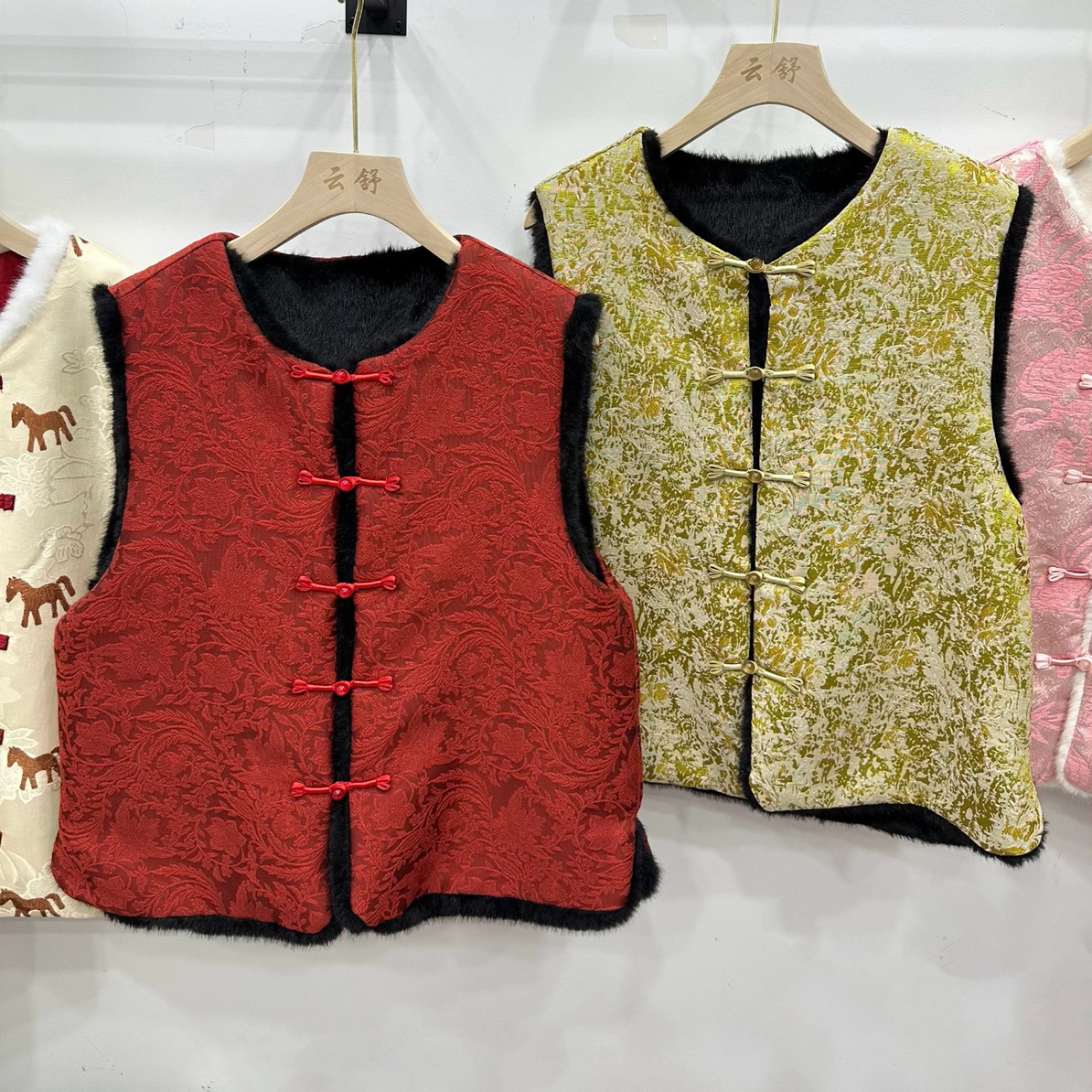 （双面双穿）新中式国风秋冬气质百搭无袖马甲背心女装加厚保暖马夹