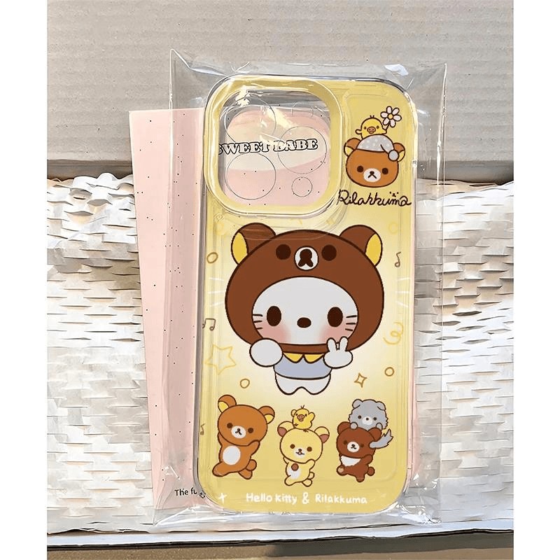 比耶轻松熊适用iPhone15手机壳14小众13可爱11/x软壳/xsmax爆款xr