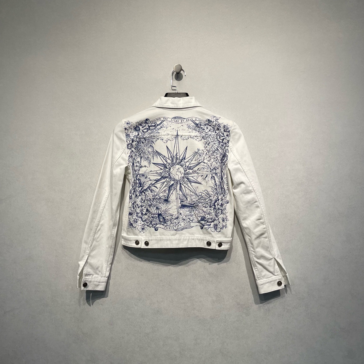 未使用 DIOR/迪奥 六星芒图案印花牛仔外套/36码/DY216789