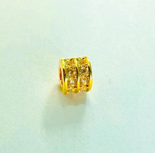 18K金爆闪莫桑 双排跑环 可做吊坠或者配件（高6mm，宽4.7mm）