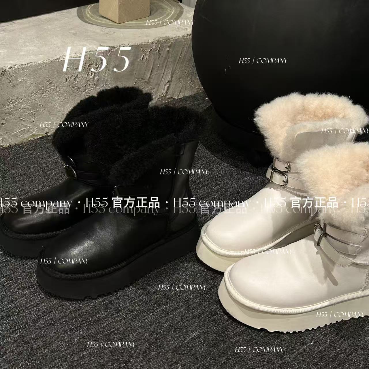 【崔星星专属】-黑曜石皮面雪地靴鞋子女款爆款2025新款保暖66-3032