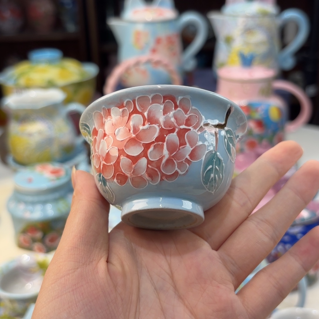 景德镇手绘高温釉下彩陶瓷茶具