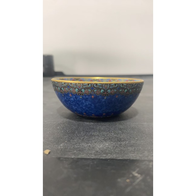 景德镇昱器洒蓝金银错普洱杯微瑕（带吊坠