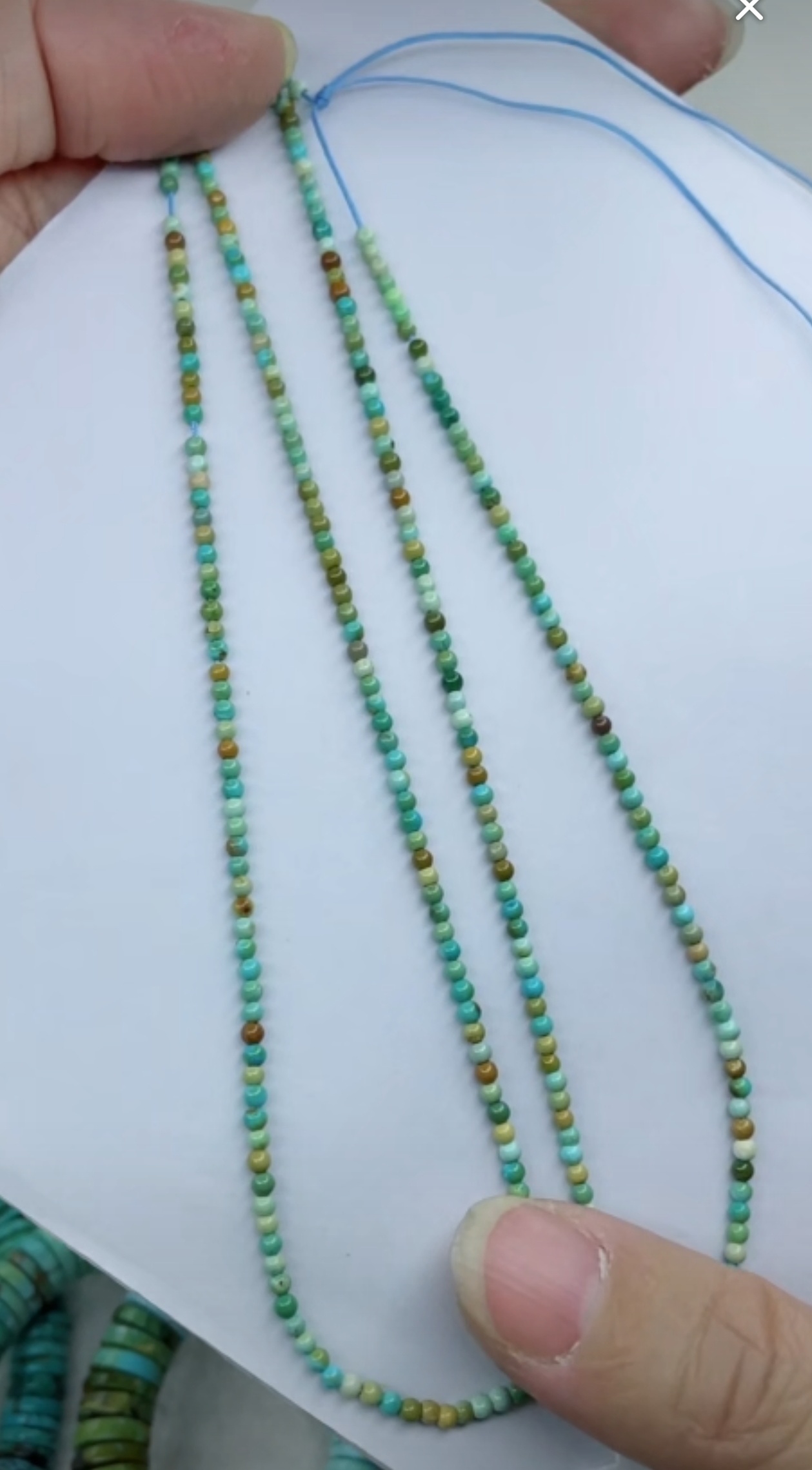 天然原矿绿松石米珠链