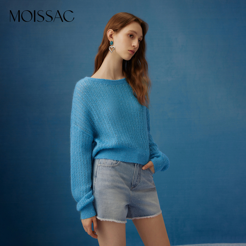 【达人专享】MOISSAC摩萨克法式慵懒oversize套头毛衫毛衣针织衫