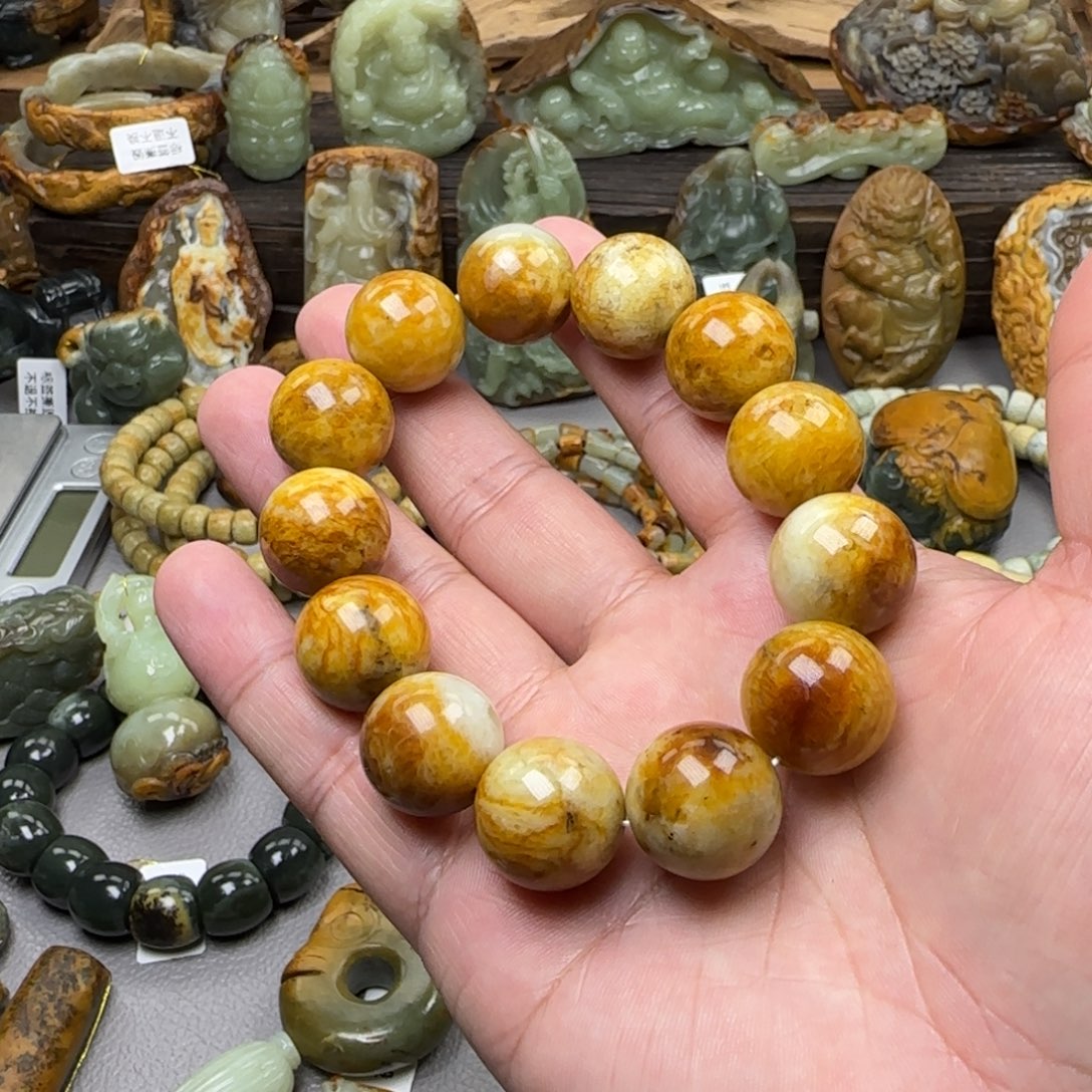 蛇纹石玉合金手串