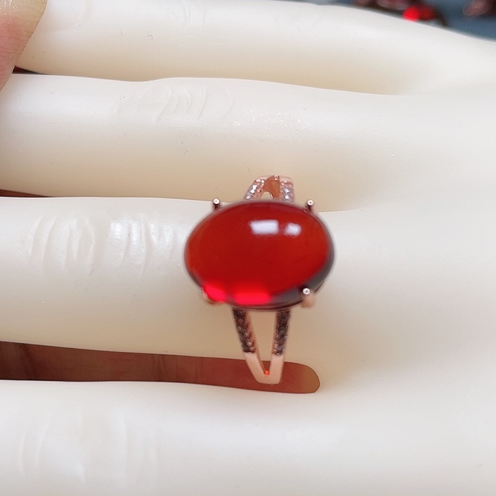 血珀戒指未镶嵌天然血珀戒指