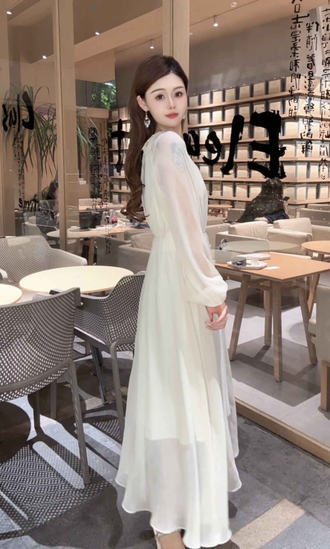 「唐雪莹」专属显瘦气质长袖夏季复古古风仙气仙女裙中国风