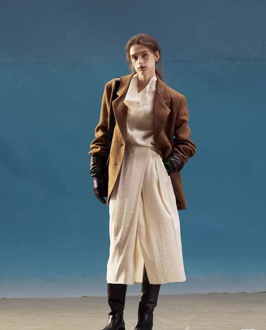 (芥子)Vintage古着中古小众设计男女无性别复古老钱风秋冬西装