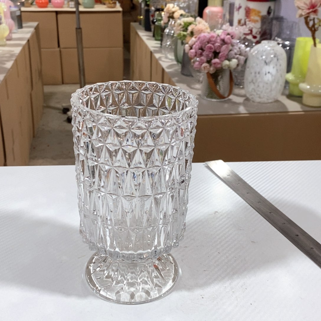 玻璃水晶玻璃花瓶嘎嘎好看高18口10