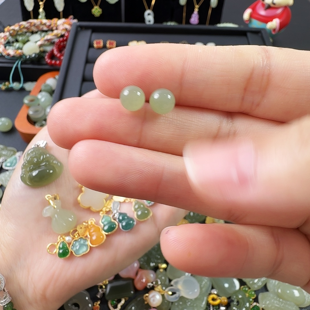 和田玉银S925镶嵌颈饰