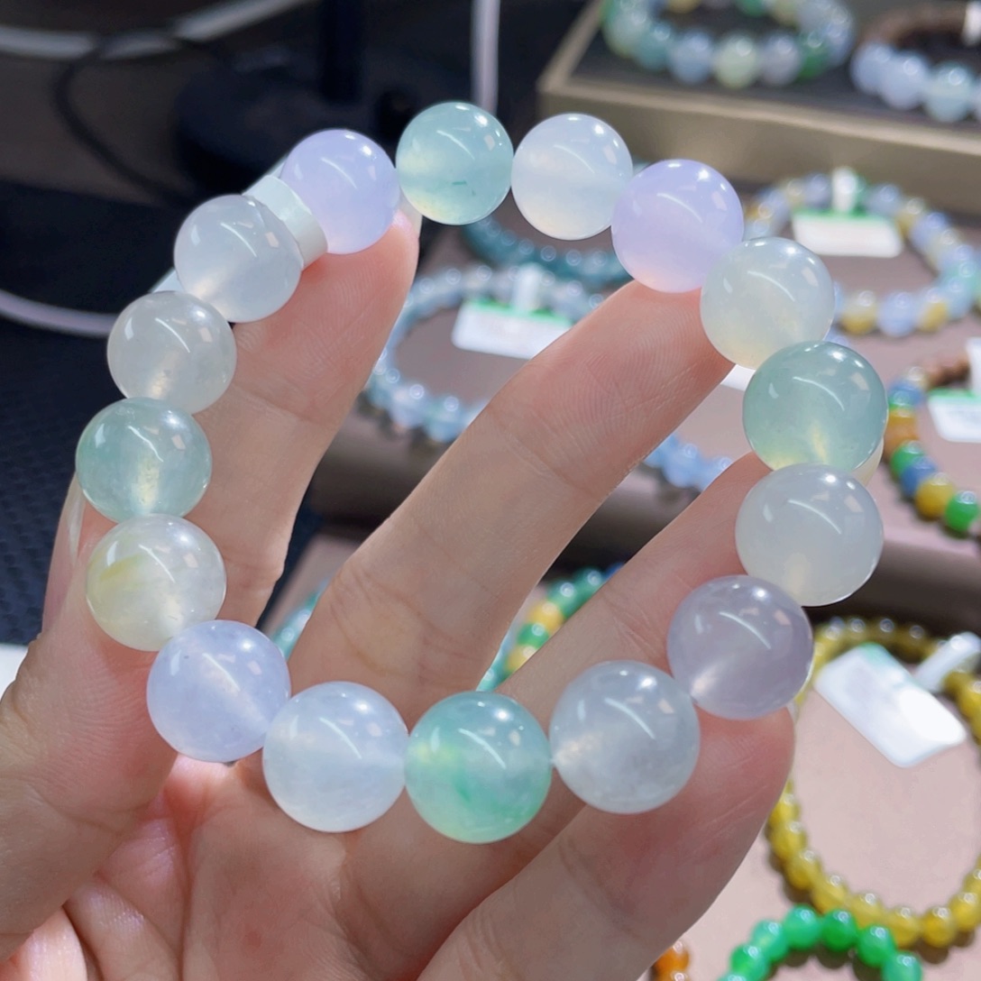 未镶嵌手链翡翠高冰梦幻玻璃珠