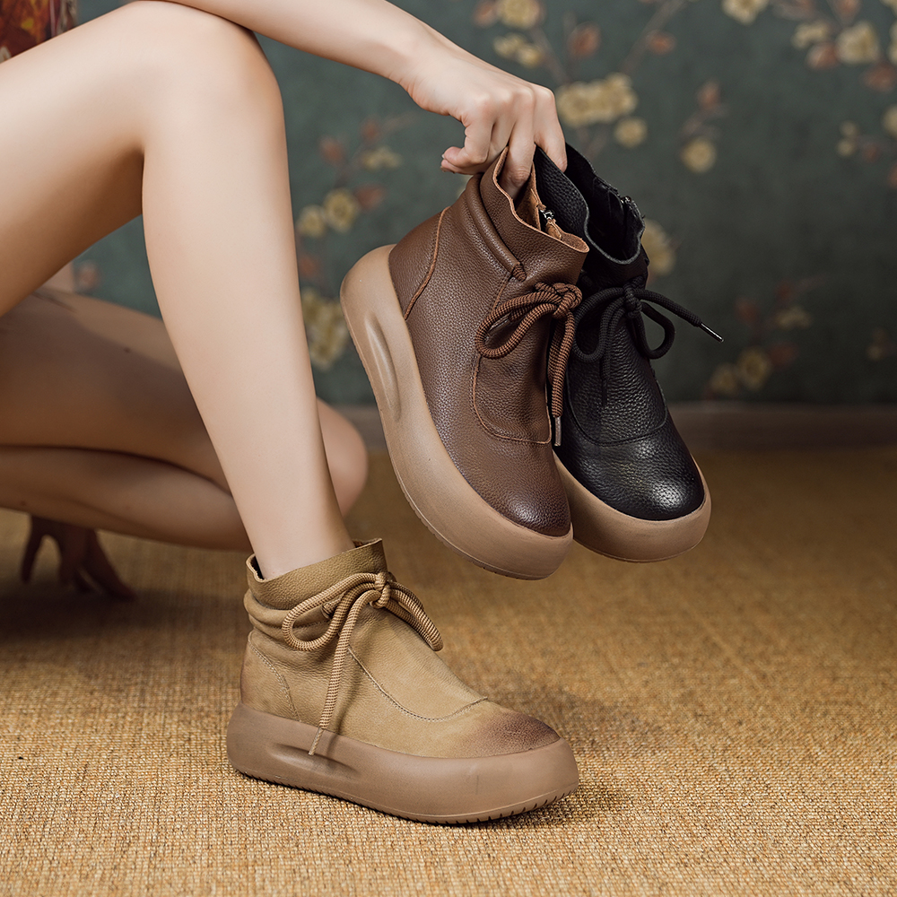 【新品】高帮百搭复古鞋女款2025新软底新款网红休闲鞋板鞋13683