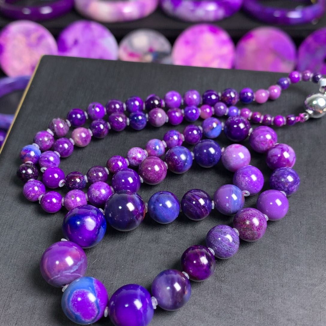 苏纪石（舒俱来）蓝紫幻彩塔链未镶嵌