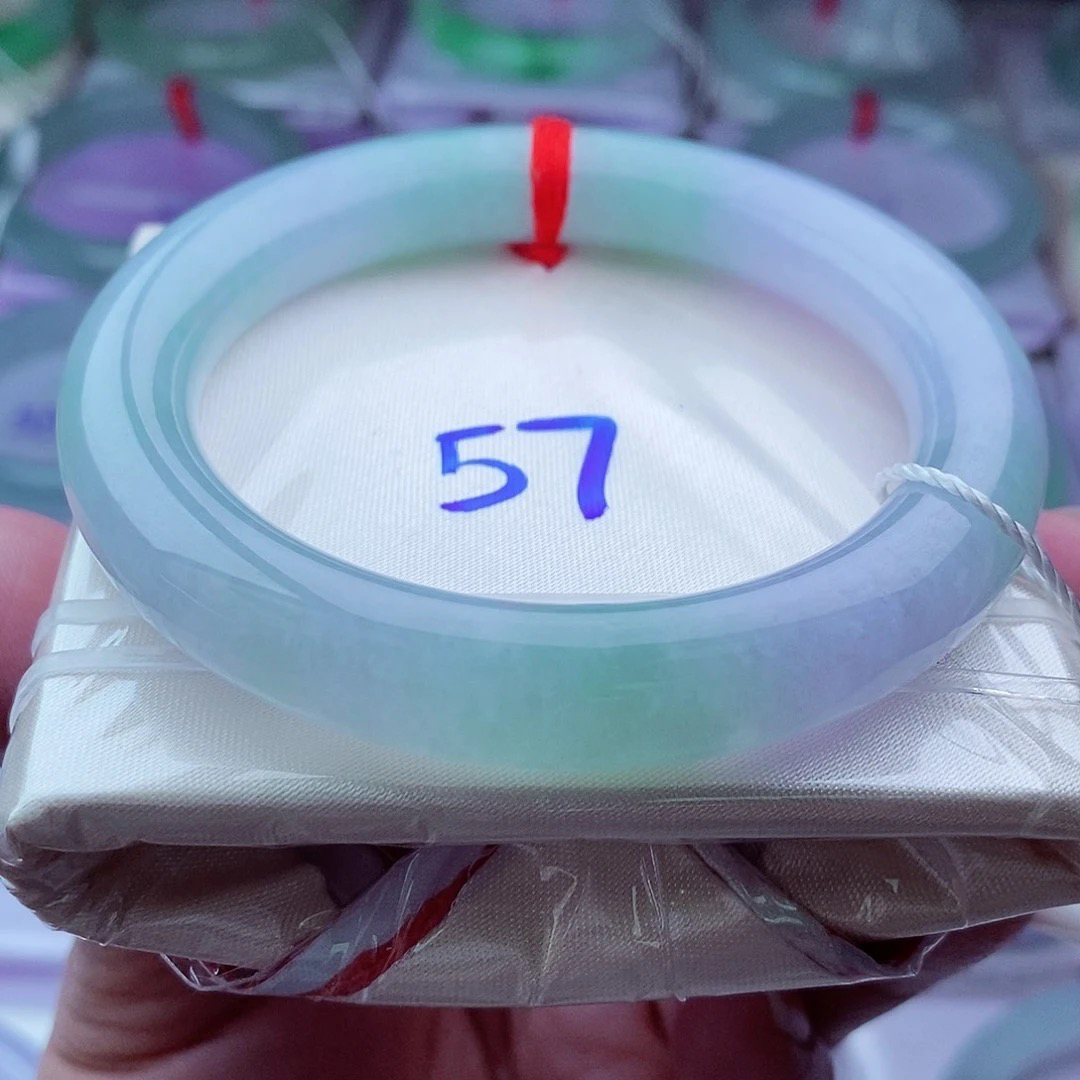 0166编57冰春彩梦幻多彩浪漫色传承天然缅甸翡翠A货57，10.8，10.8。