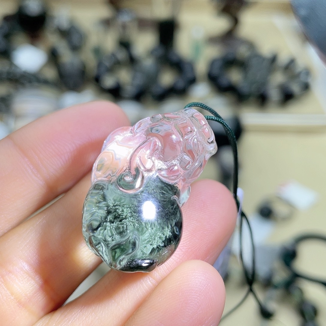 未镶嵌颈饰水晶绿幽灵貔貅