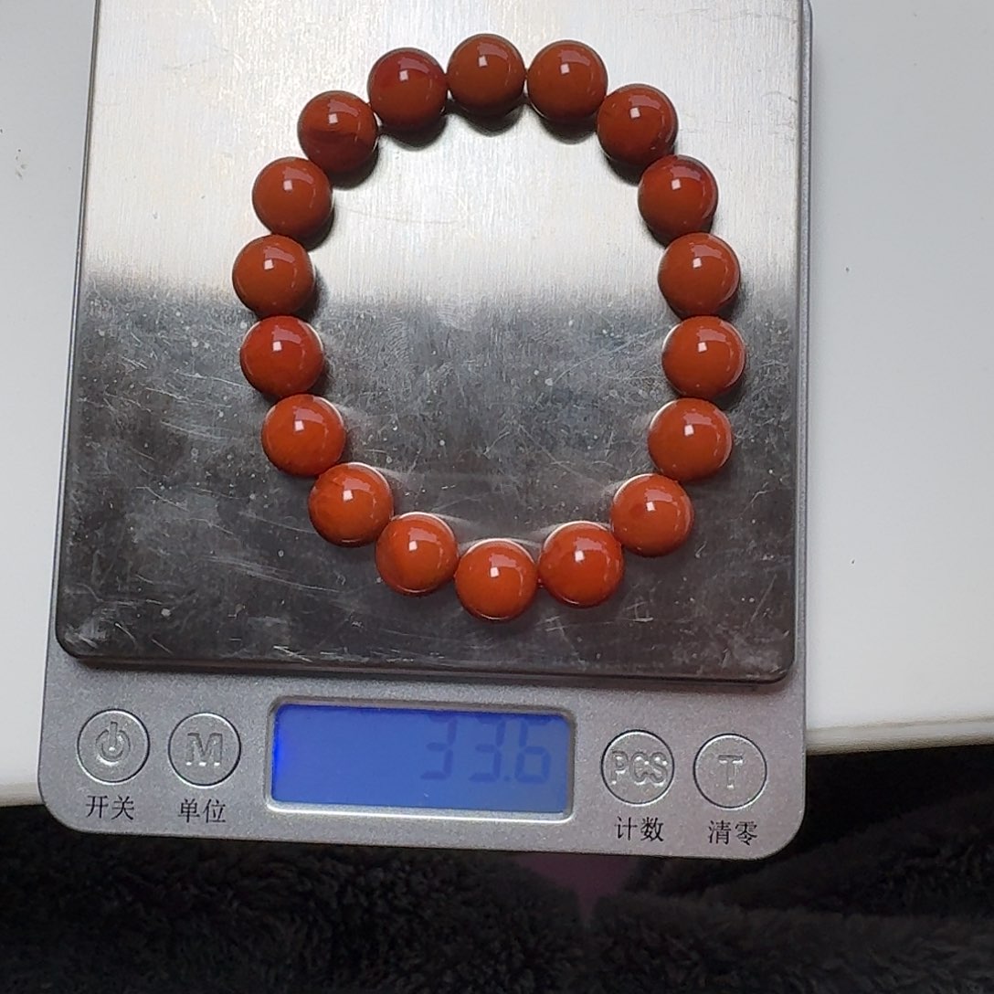 南红玛瑙手链未镶嵌烟*原矿南红手串11mm瓦西柿子红