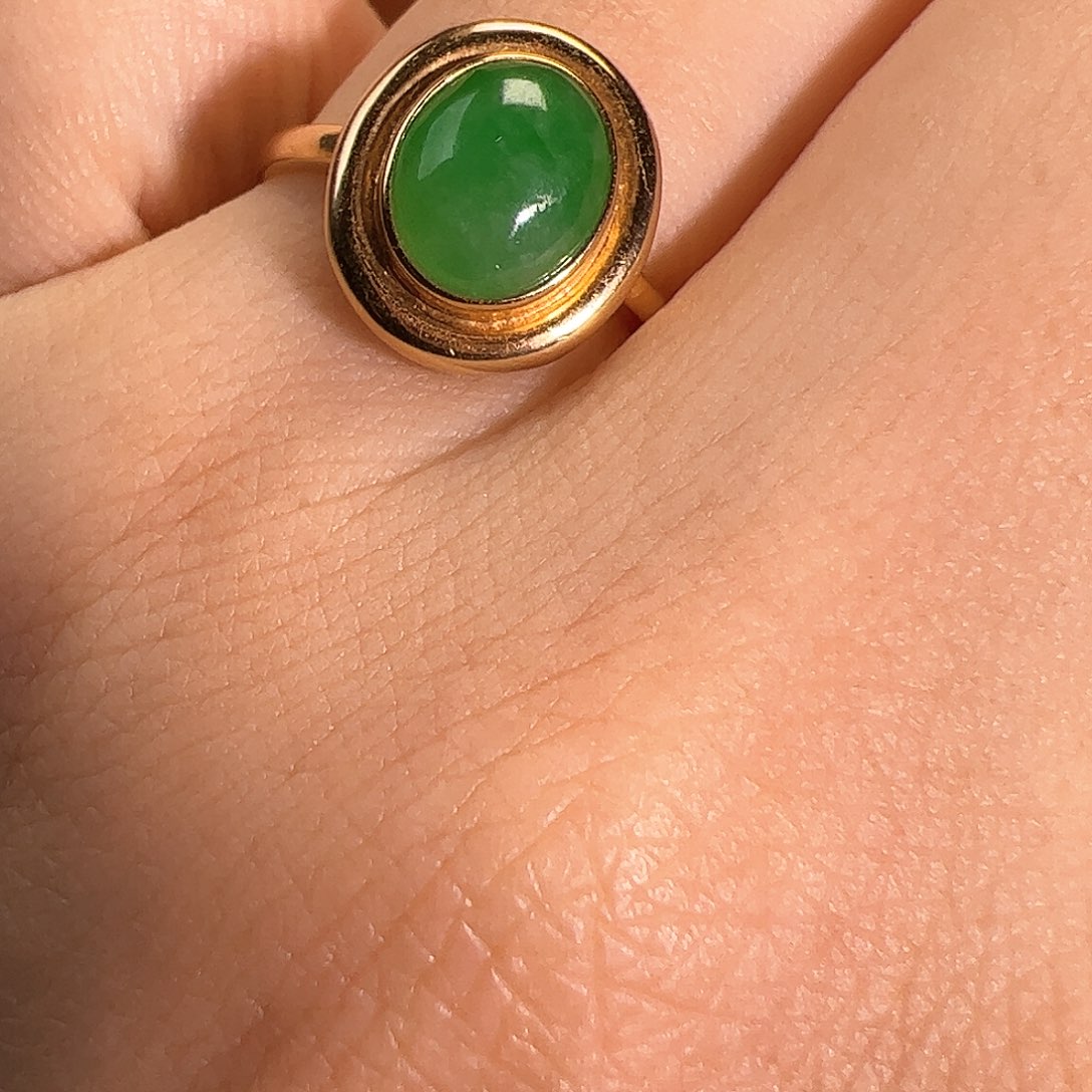 翡翠戒指18K金镶嵌闪购商品