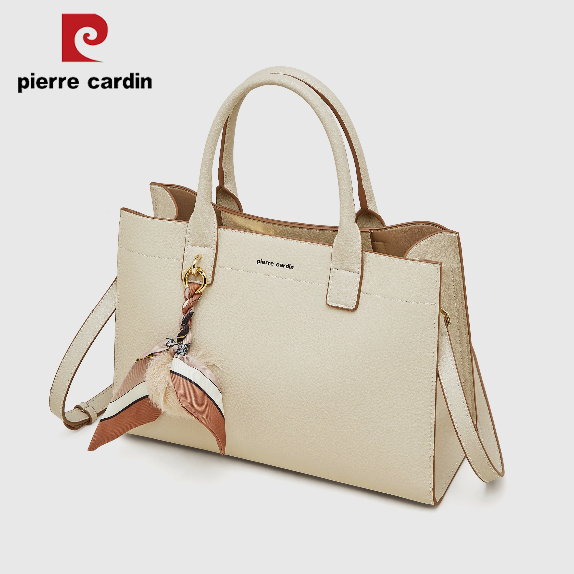 皮尔卡丹头层牛皮包包女2025新款单肩手提通勤上班斜挎手拎妈妈包