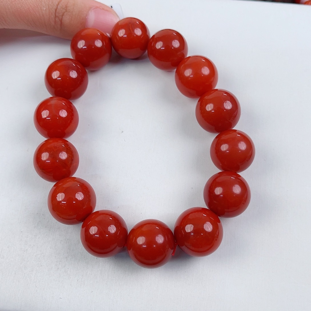 南红玛瑙瓦西单圈16mm未镶嵌