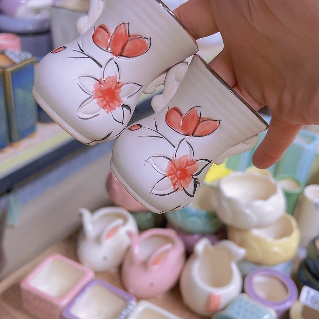 红陶陶瓷花盆满12包邮