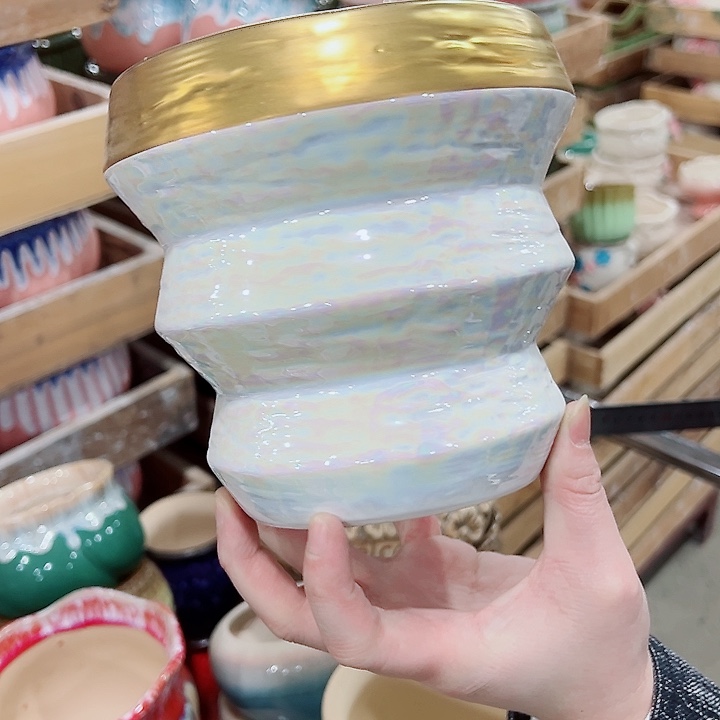 有孔，凑单福利满10元发货陶瓷多肉花盆！