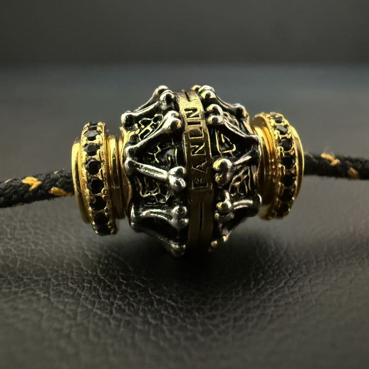 升级版骨珠金银色尺寸12mm一套（带轴）