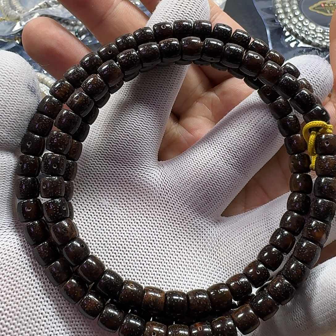 星月菩提手串?*理星月菩提8*7虎皮黑金缩尺