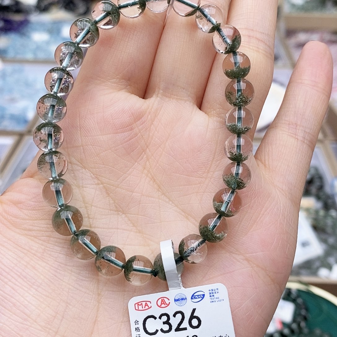 水晶手链未镶嵌C326 8m 绿幽灵