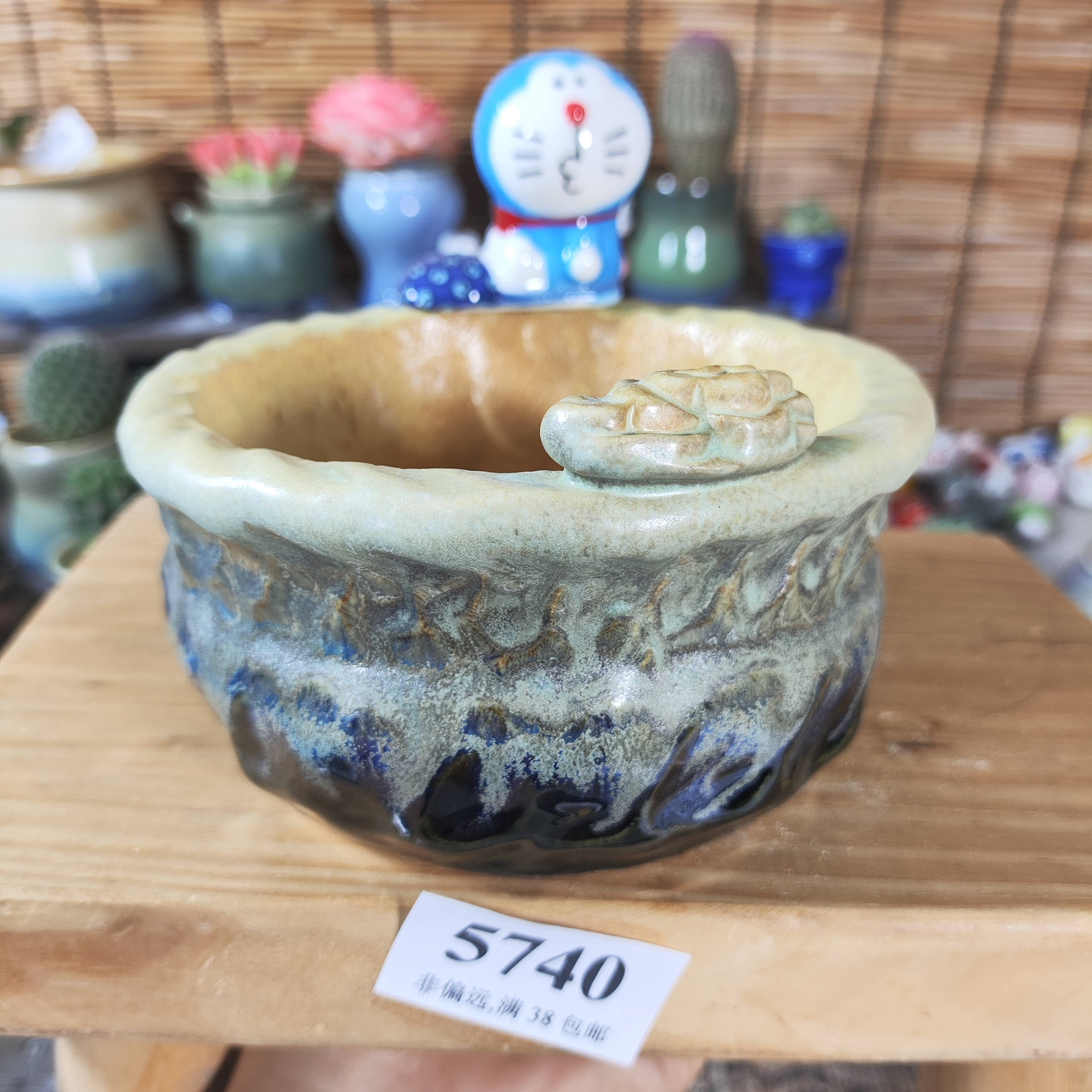 口10高6，5740手工创意多肉花盆摆件迷你多景德镇纯手工制做