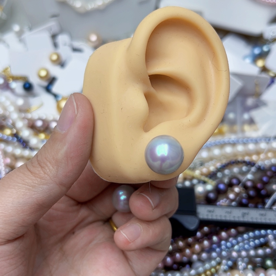 淡水珍珠耳饰银S925镶嵌