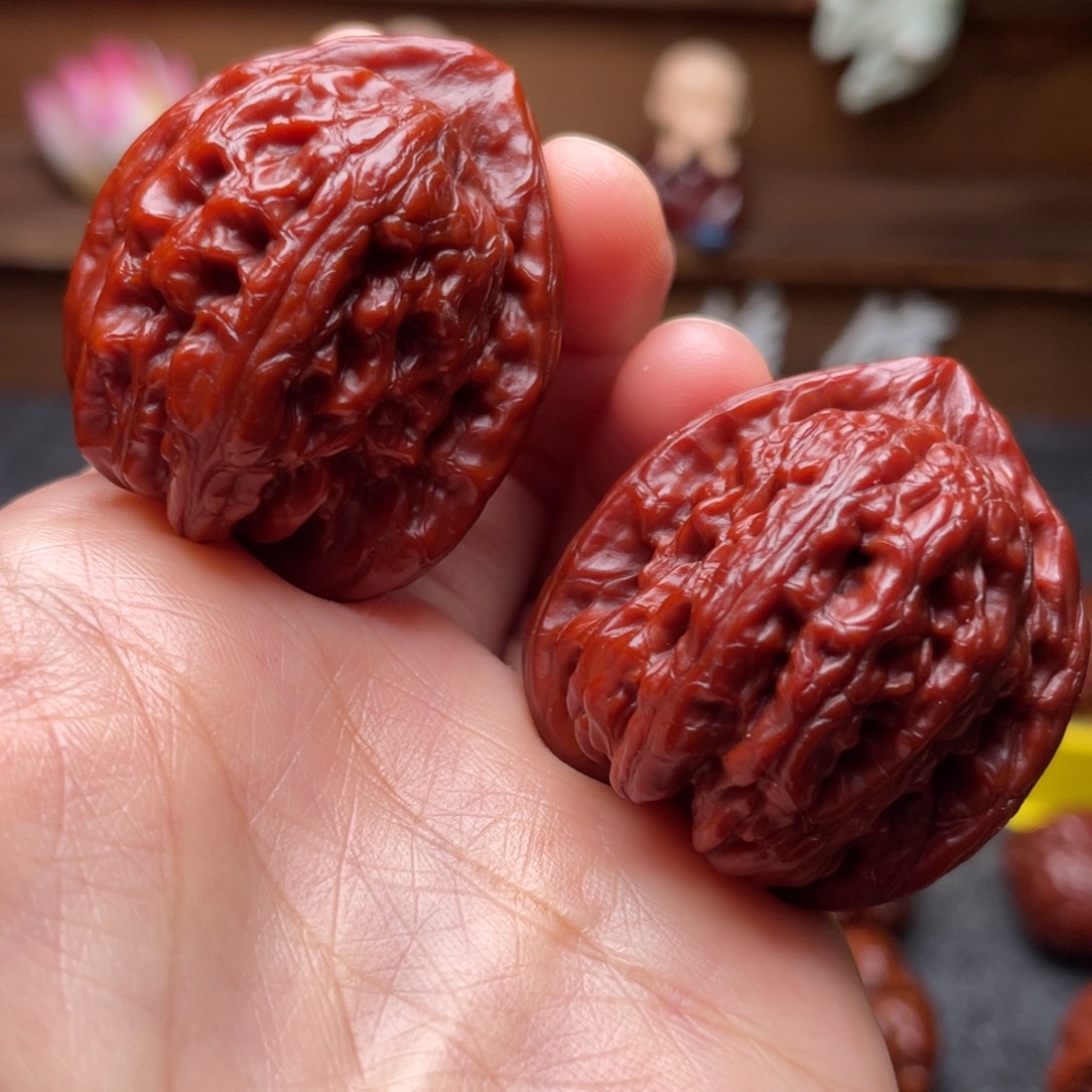 吊坠文玩核桃文玩核桃 手把件 赤龙鸡心 36