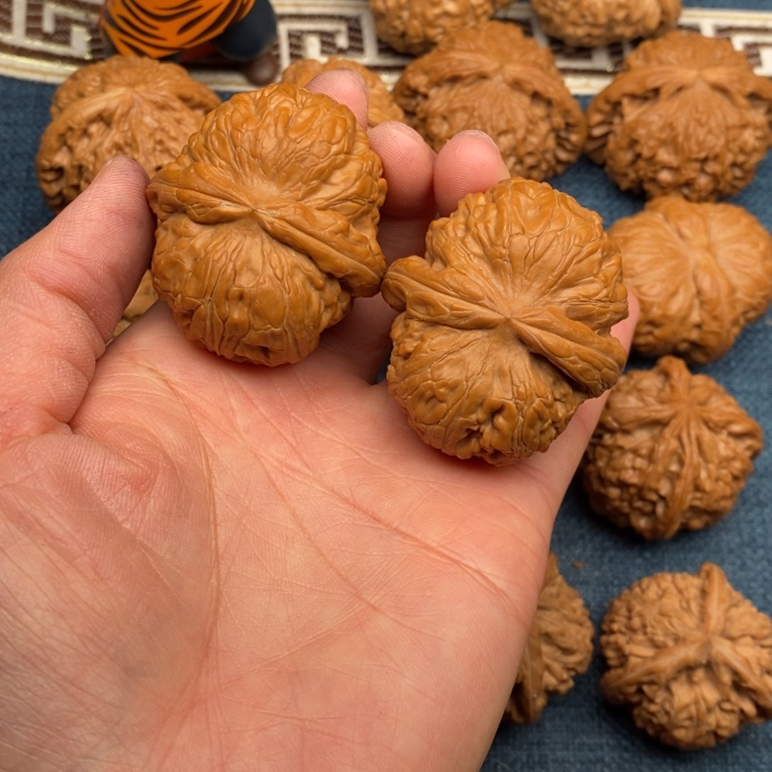 文玩核桃把件可**里44全品毕业元宝