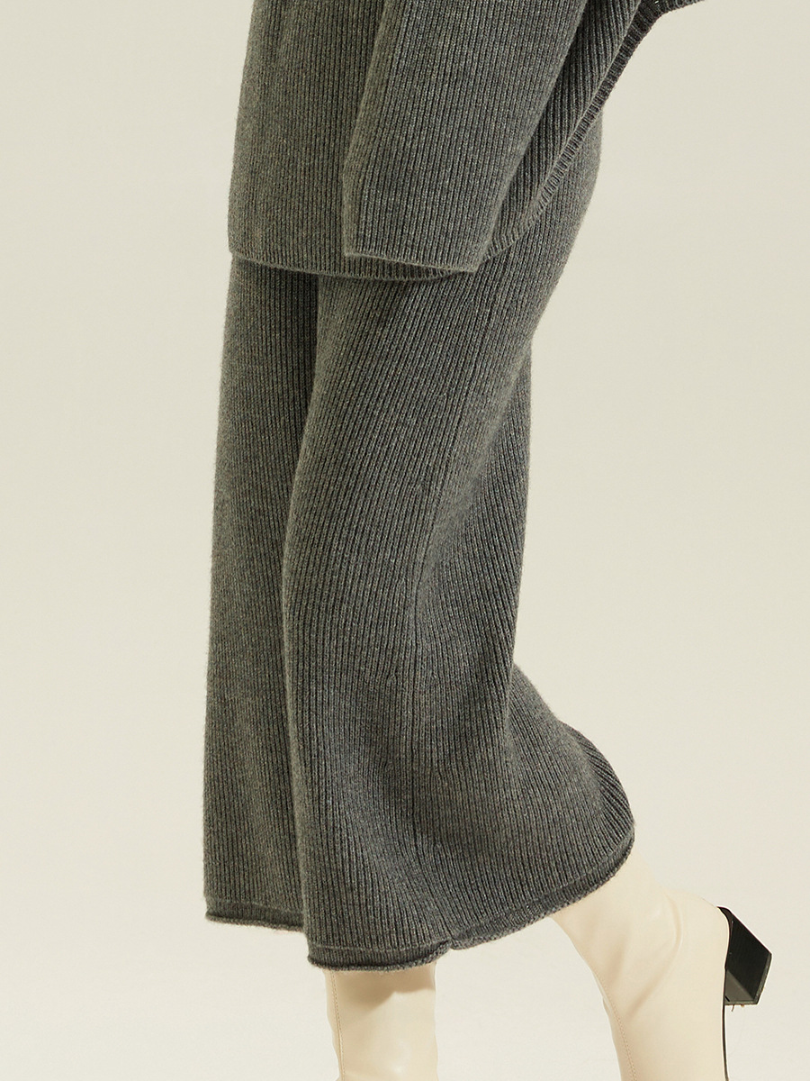 羊绒A字裙针织山羊绒绵羊毛包臀裙气质慵懒风下装毛衣裙女秋冬