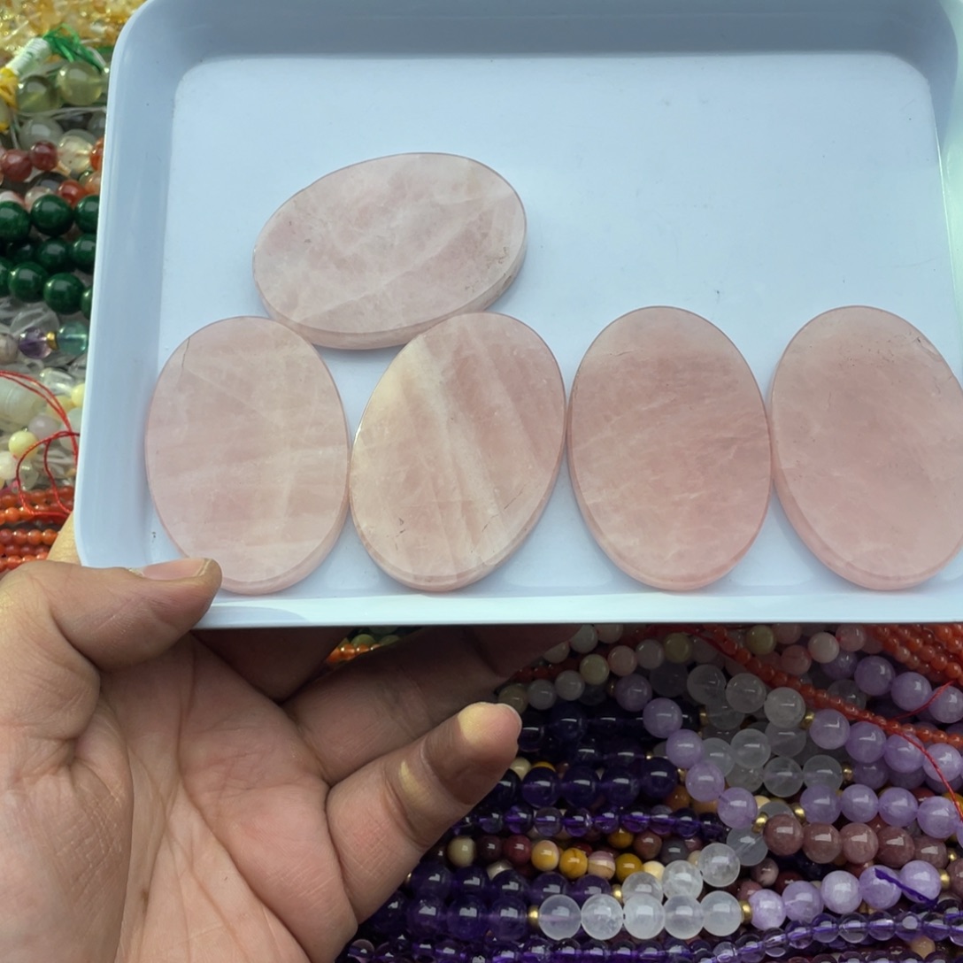 玛瑙/玉髓珠宝半成品未镶嵌一个装40*58粉水吊坠