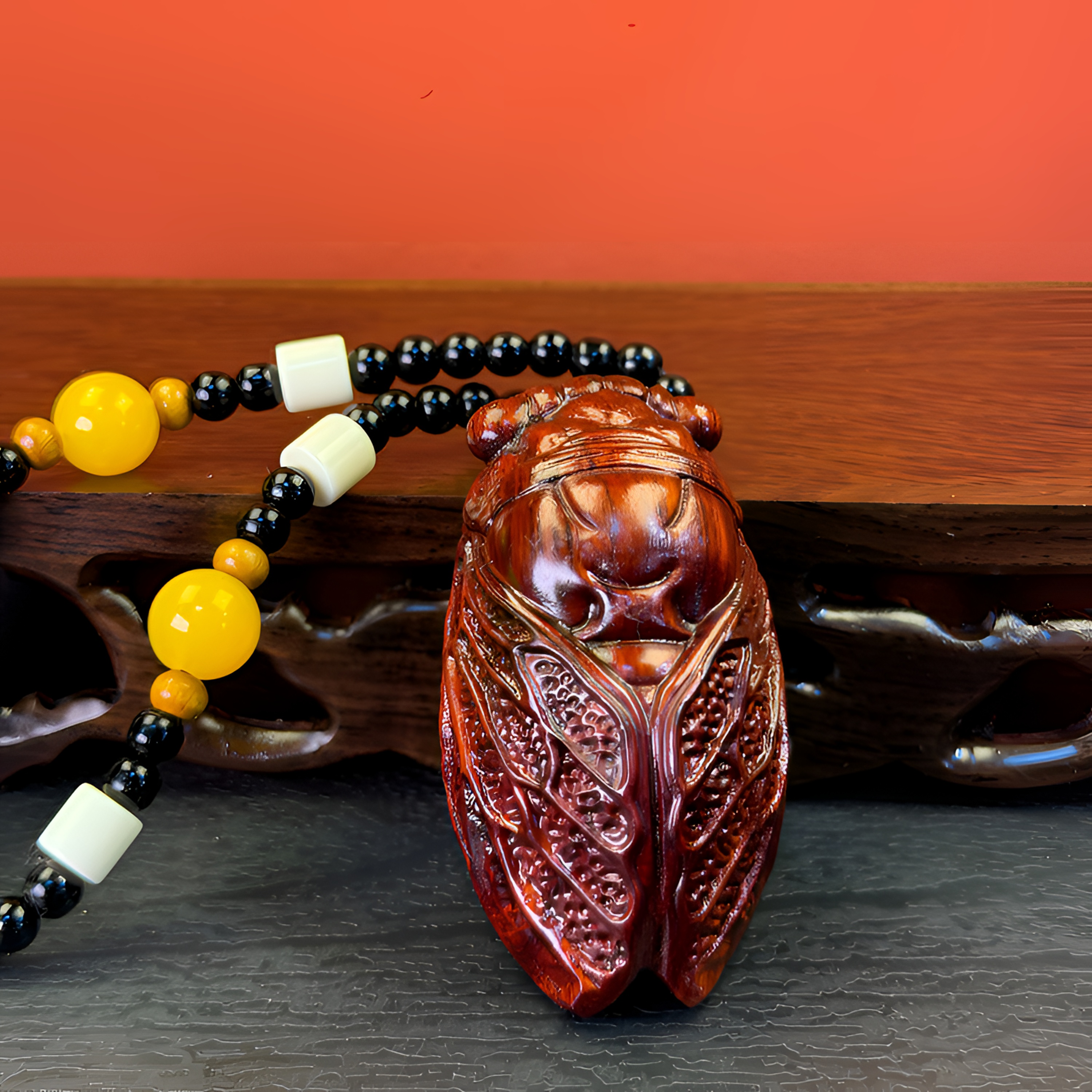 金蝉 知了 一鸣惊人 金榜题名 手把件 紫檀木 雕刻