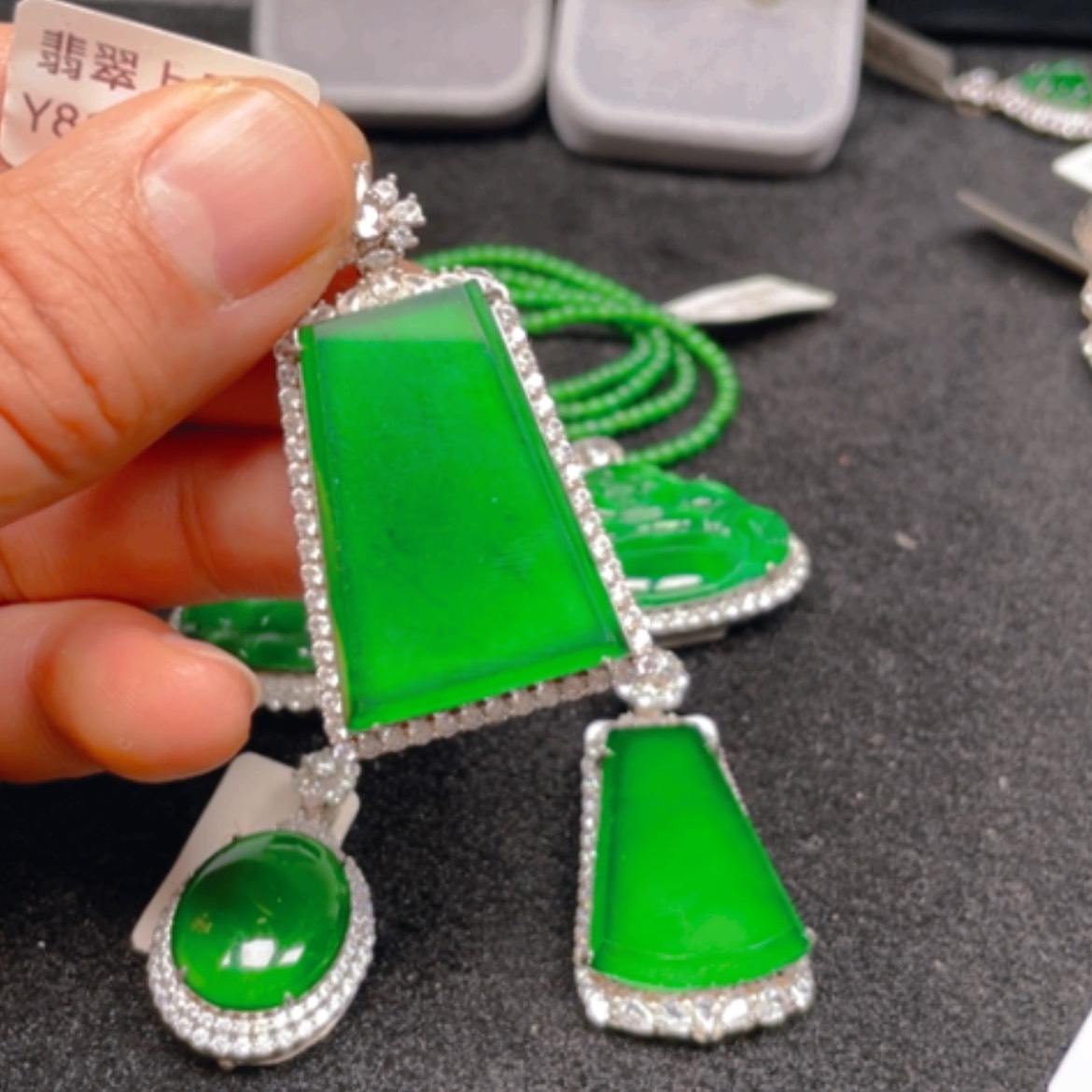 【闪购商品】翡翠颈饰银S925镶嵌吊坠