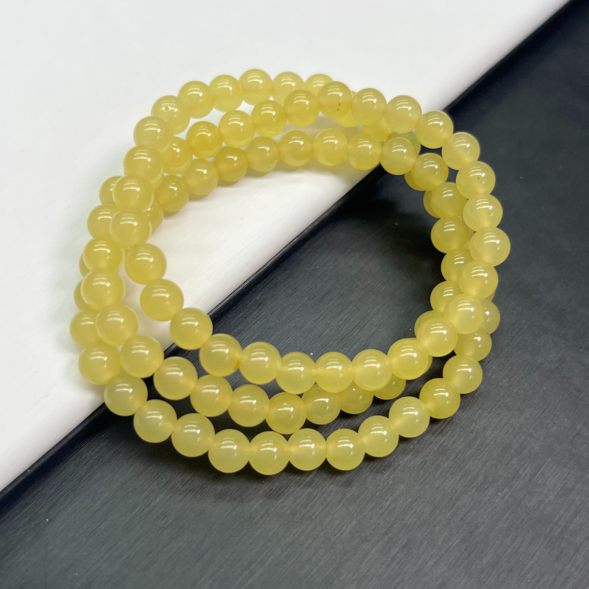 【老陈家】黄口多圈6mm手链百搭 A371