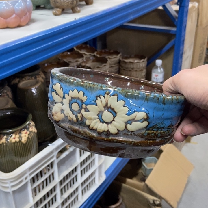 陶瓷花盆单场满9.9发17*8