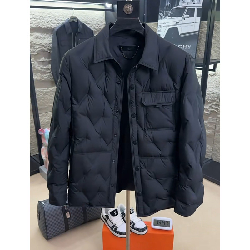 【原单高品质】25新款时尚翻领90白鸭绒羽绒服男士潮流百搭保暖外套