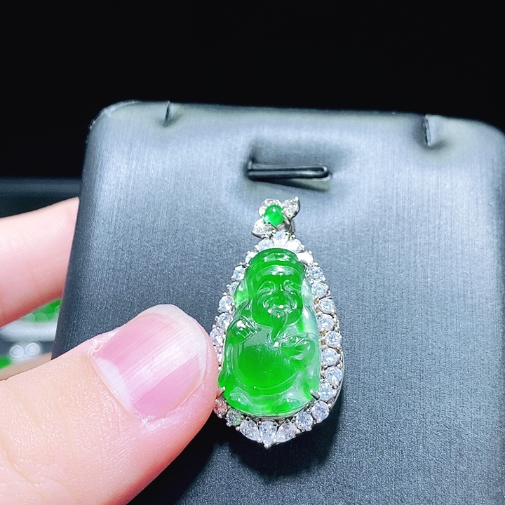 翡翠吊坠(不含链)银S925镶嵌
